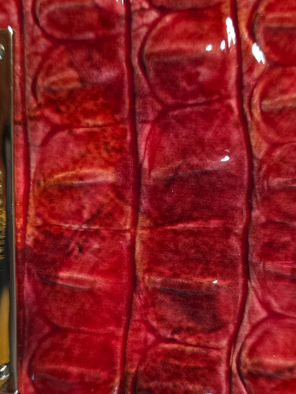 Brahmin Red Croc-Embossed Leather Accessory